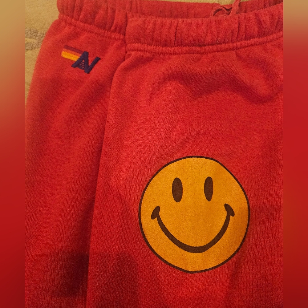 Red ♥️ Aviator Nation Sweatpants Smiley